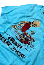 画像をギャラリービューアに読み込む, MADE IN USA 90&#39;S ADIRONDACK MUSHROOM WEEKEND T-SHIRT / BLUE [SIZE: M USED]
