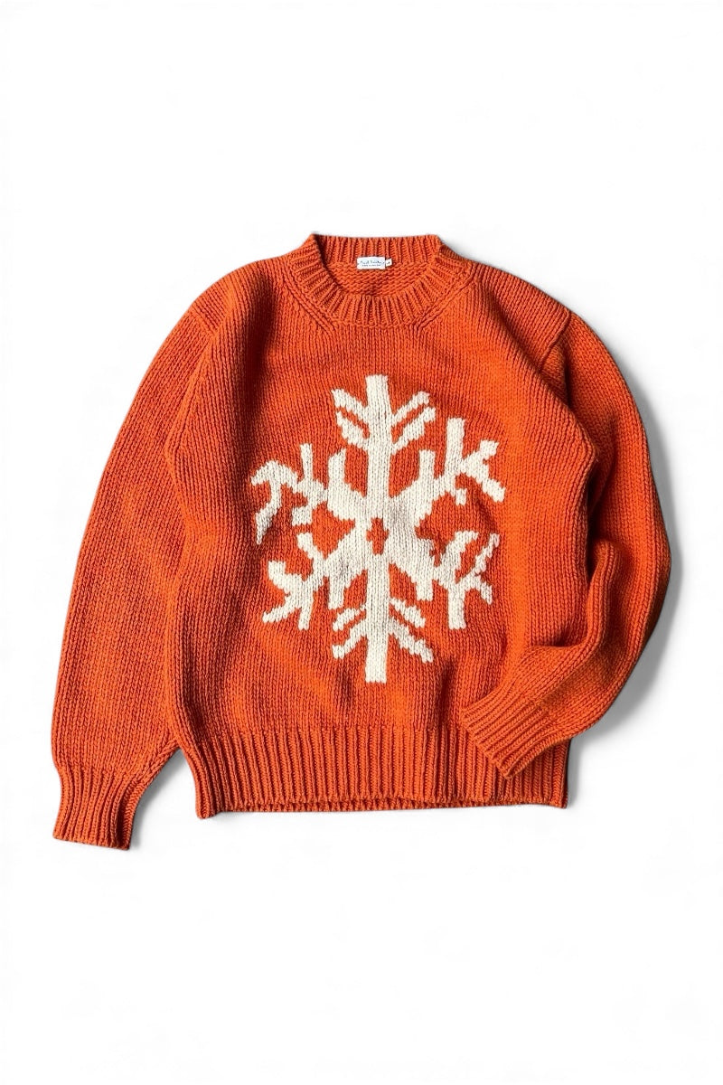 MADE IN ENGLAND WOOL KNIT SWEATER / ORANGE [SIZE: M USED]