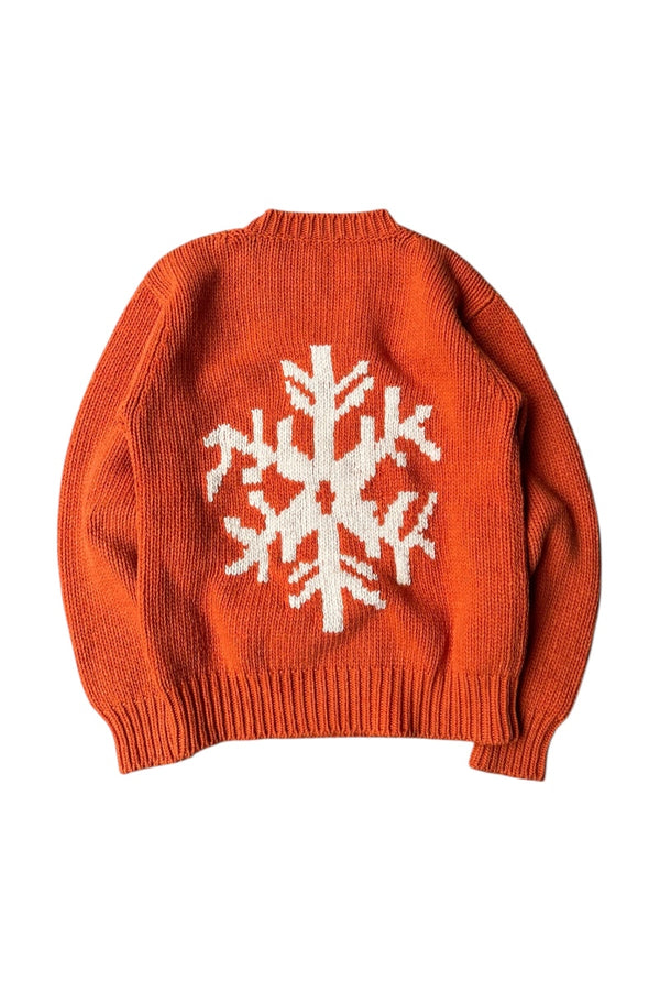 MADE IN ENGLAND WOOL KNIT SWEATER / ORANGE [SIZE: M USED]