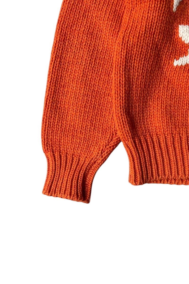 MADE IN ENGLAND WOOL KNIT SWEATER / ORANGE [SIZE: M USED]