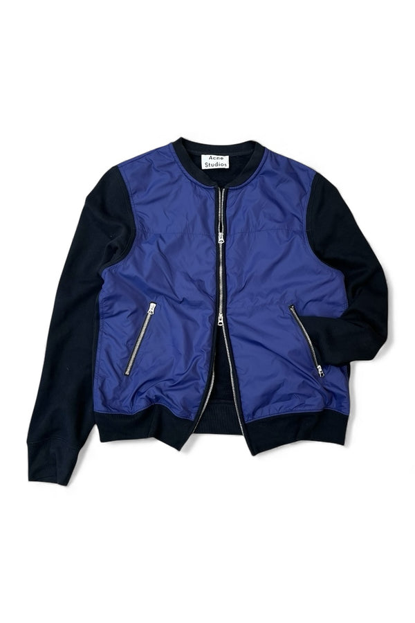 14SS NYLON SWEAT SWITCH PATTERN ZIP JACKET / BLACK [SIZE: M USED]