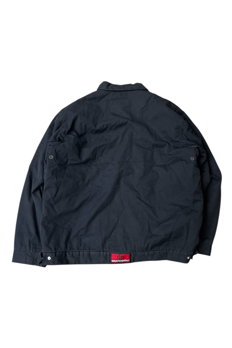 Y2K EARLY 00'S QUILTING LINER ZIP JACKET / BLACK [SIZE: XL USED]