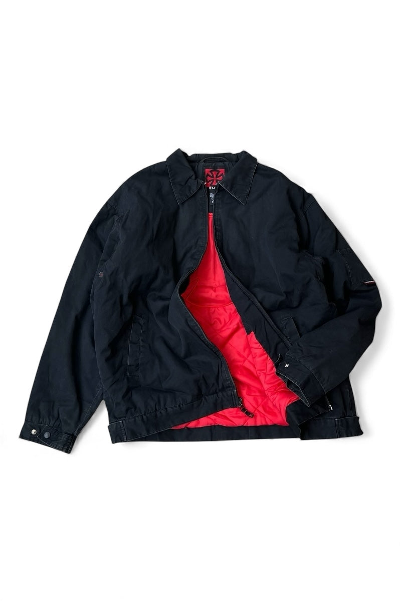 Y2K EARLY 00'S QUILTING LINER ZIP JACKET / BLACK [SIZE: XL USED]