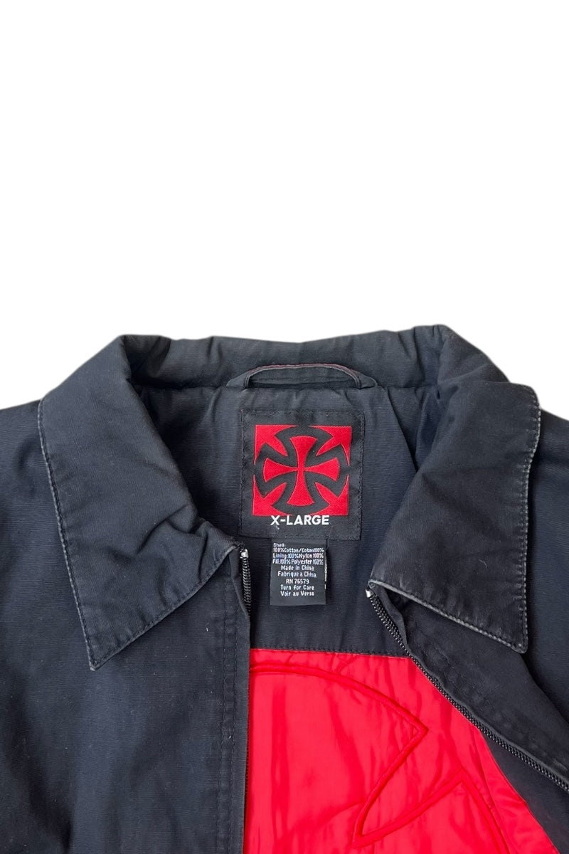 Y2K EARLY 00'S QUILTING LINER ZIP JACKET / BLACK [SIZE: XL USED]