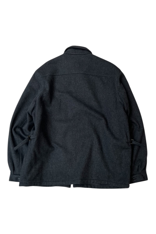 90'S WOOL ZIP UP JACKET / CHARCOAL [SIZE: L USED]