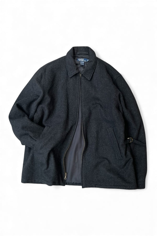 90'S WOOL ZIP UP JACKET / CHARCOAL [SIZE: L USED]