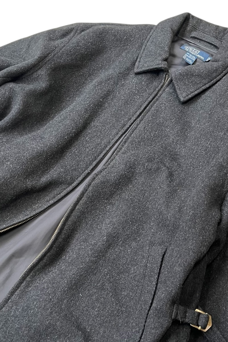 90'S WOOL ZIP UP JACKET / CHARCOAL [SIZE: L USED]