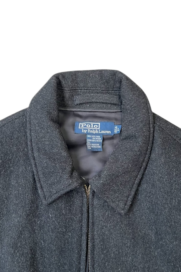 90'S WOOL ZIP UP JACKET / CHARCOAL [SIZE: L USED]