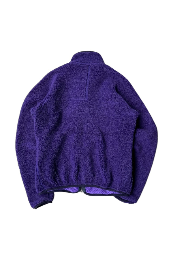MADE IN USA 90'S BABY RETRO CARDIGAN FLEECE ZIP JACKET / PURPLE [SIZE: S USED]