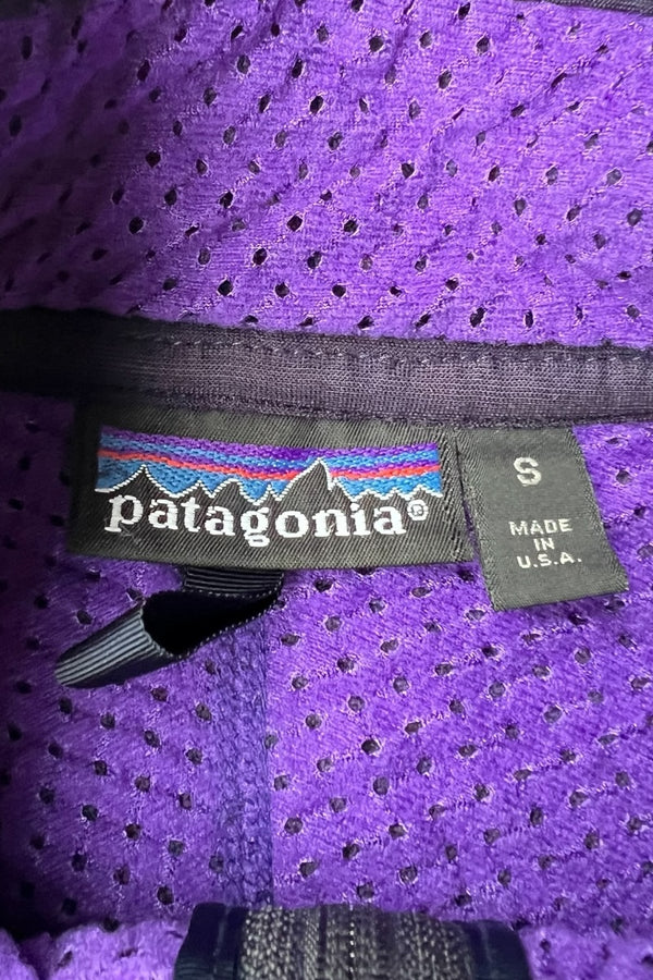 MADE IN USA 90'S BABY RETRO CARDIGAN FLEECE ZIP JACKET / PURPLE [SIZE: S USED]