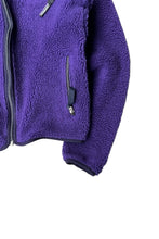 画像をギャラリービューアに読み込む, MADE IN USA 90'S BABY RETRO CARDIGAN FLEECE ZIP JACKET / PURPLE [SIZE: S USED]
