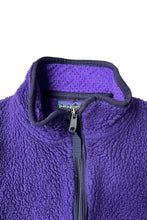 画像をギャラリービューアに読み込む, MADE IN USA 90'S BABY RETRO CARDIGAN FLEECE ZIP JACKET / PURPLE [SIZE: S USED]
