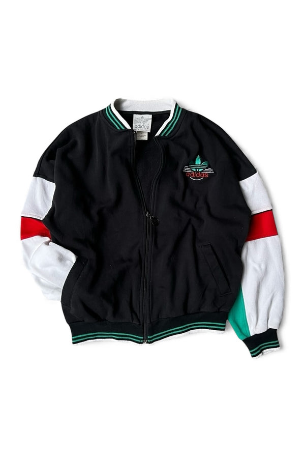80'S SWEAT TRACK JACKET / MULTI [SIZE: S USED]