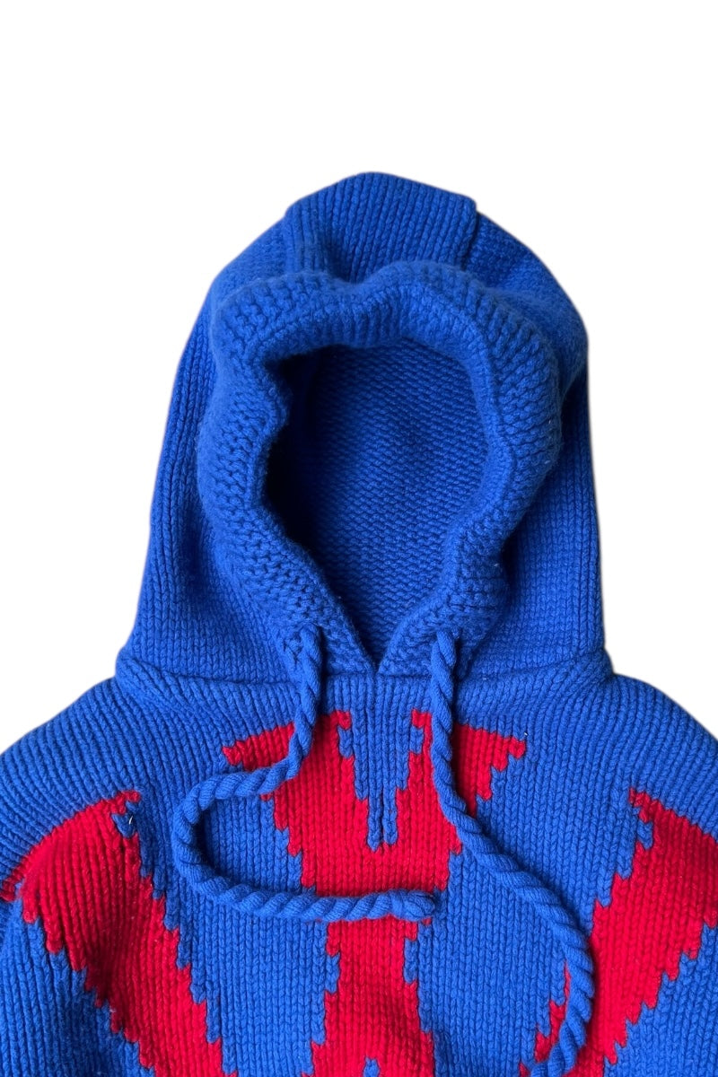 21AW HOODIE KNIT SWEATER / BLUE [SIZE: L USED]