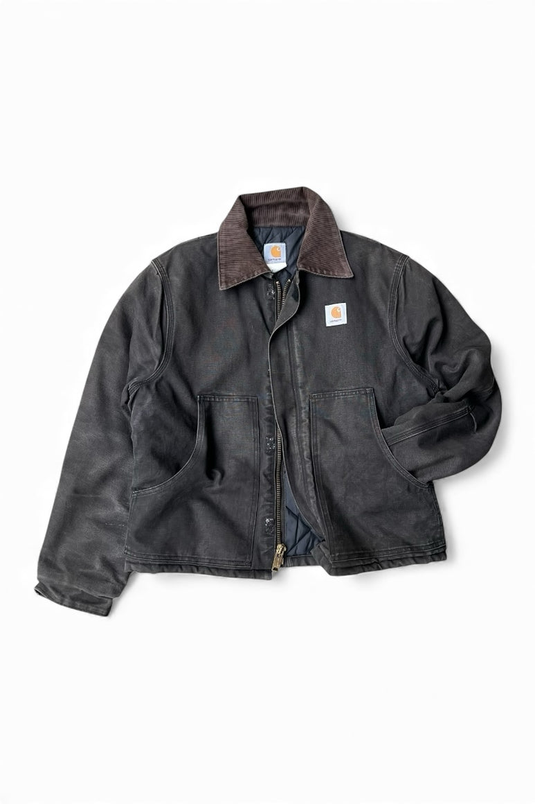 90'S-Y2K EARLY 00'S FADED BLACK TRADITIONAL JACKET USA企画品 / GRAY [SIZE: M USED]