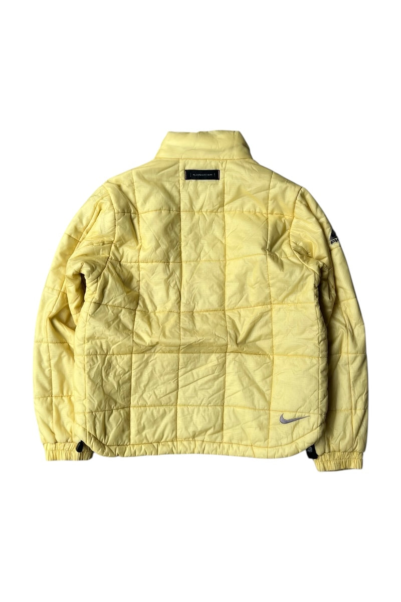 Y2K EARLY 00'S RIPSTOP NYLON PUFF JACKET / YELLOW [SIZE: M USED]