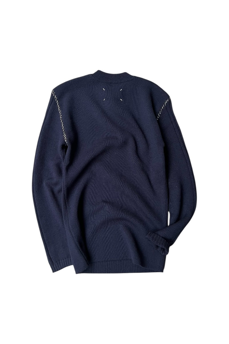 MADE IN ROMANIA 22SS OWL PATCH SWEATER / NAVY [SIZE: S DEADSTOCK/NOS]