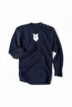 画像をギャラリービューアに読み込む, MADE IN ROMANIA 22SS OWL PATCH SWEATER / NAVY [SIZE: S DEADSTOCK/NOS]
