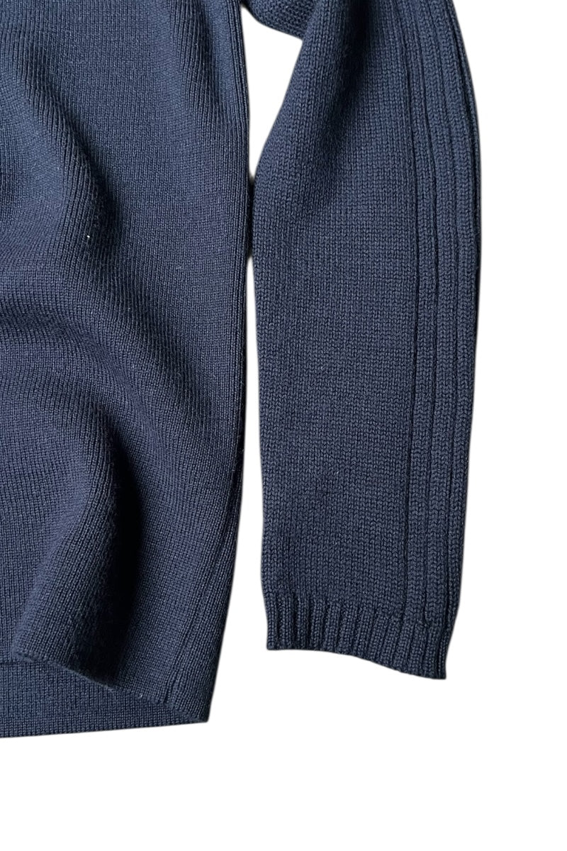 MADE IN ROMANIA 22SS OWL PATCH SWEATER / NAVY [SIZE: S DEADSTOCK/NOS]