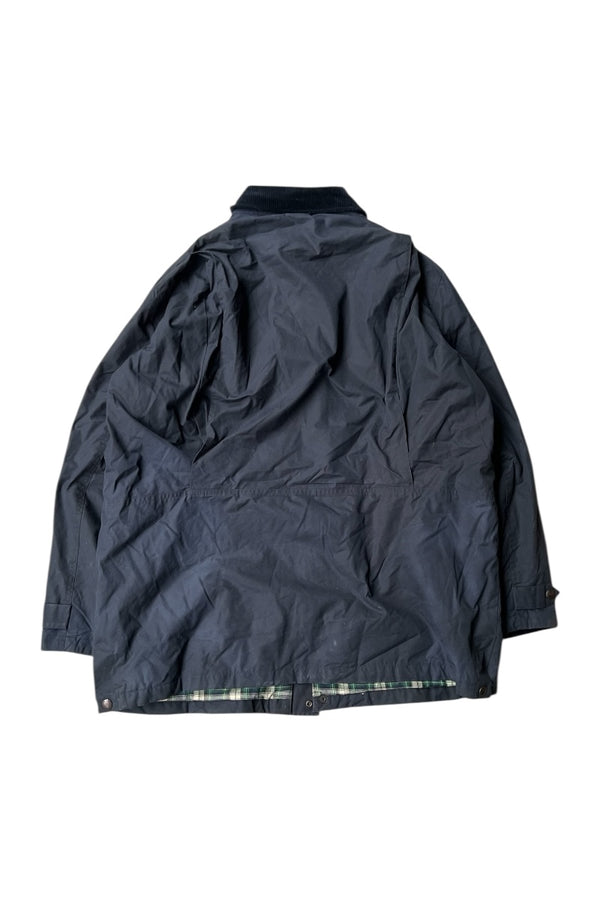 90'S ZIP UP OILED JACKET / NAVY [SIZE: XL USED]