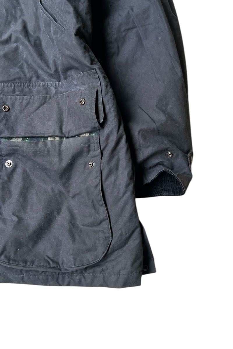 90'S ZIP UP OILED JACKET / NAVY [SIZE: XL USED]
