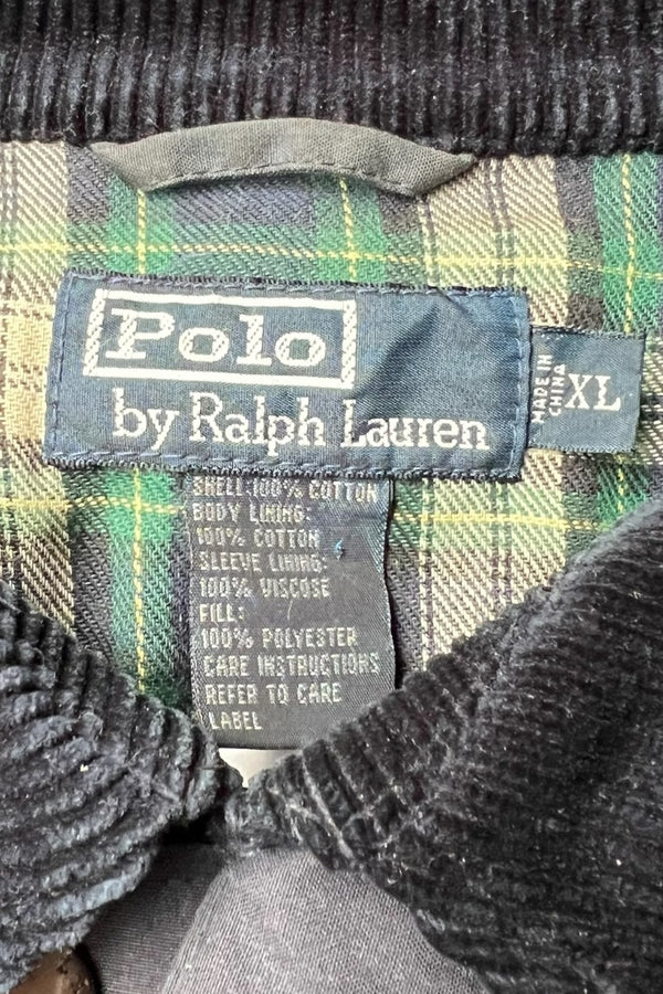 90'S ZIP UP OILED JACKET / NAVY [SIZE: XL USED]