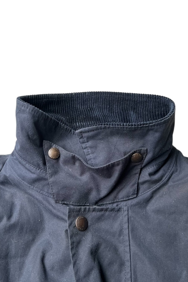 90'S ZIP UP OILED JACKET / NAVY [SIZE: XL USED]