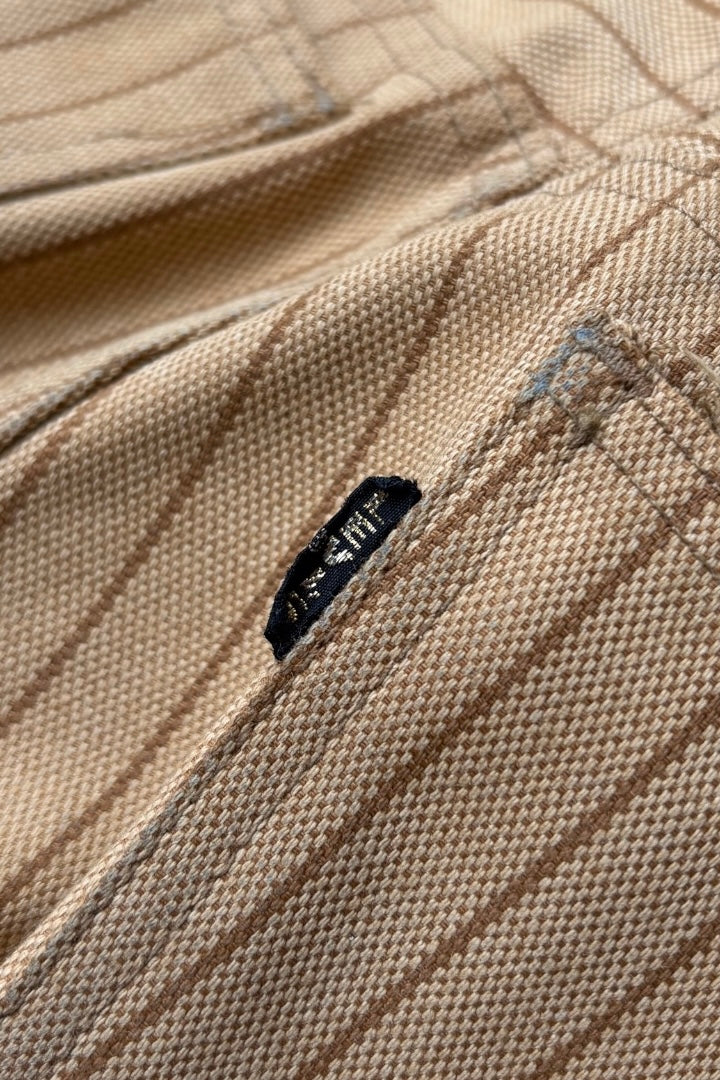 MADE IN USA 70'S BIG E STA-PREST STRIPE PANTS / BEIGE [SIZE: M USED]