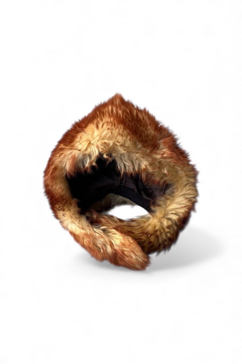FUR CAP / BROWN [SIZE: ONE SIZE USED]