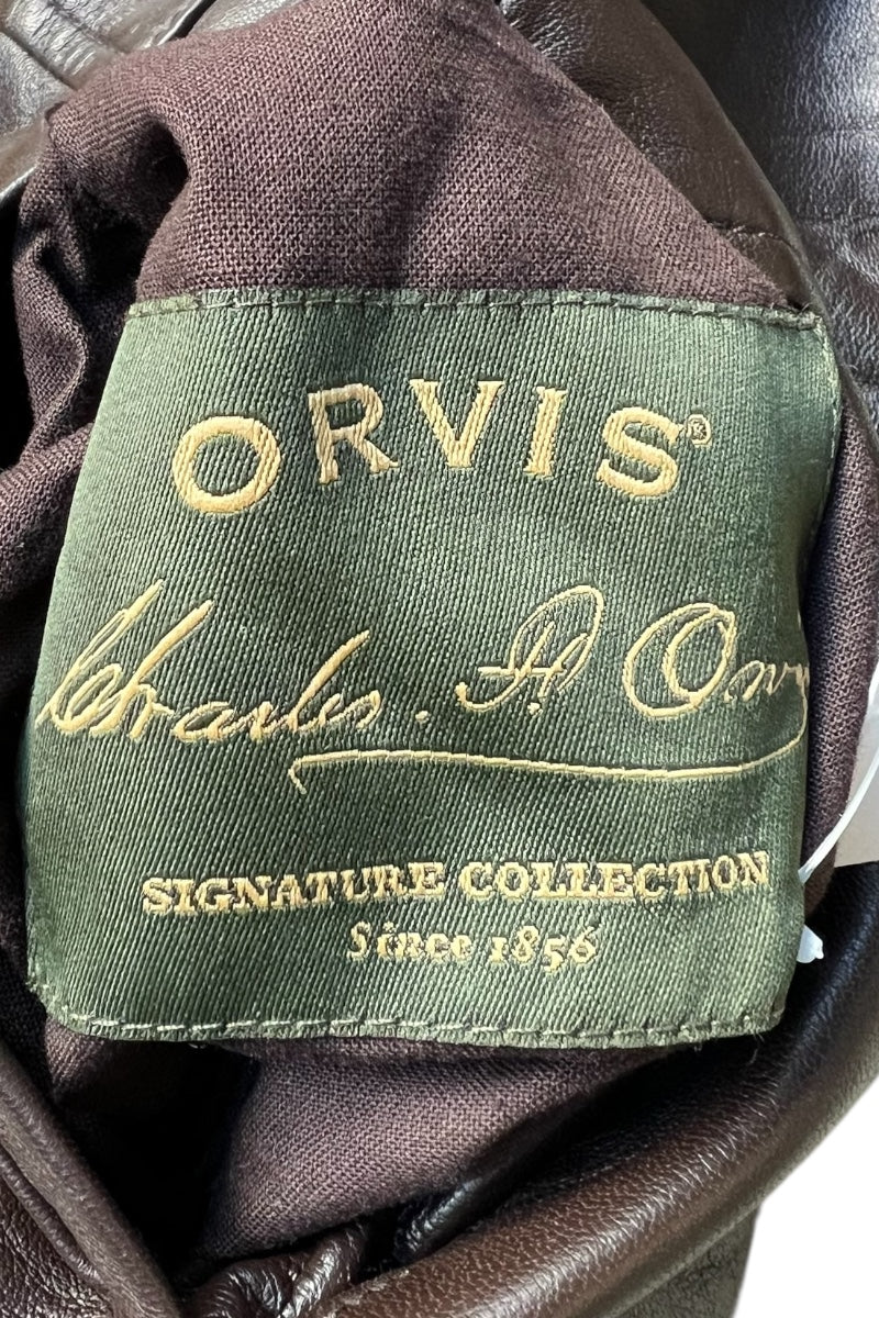 90'S REVERSIBLE LEATHER JACKET / BROWN [SIZE: M USED]