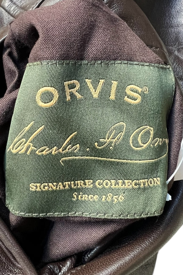 90'S REVERSIBLE LEATHER JACKET / BROWN [SIZE: M USED]