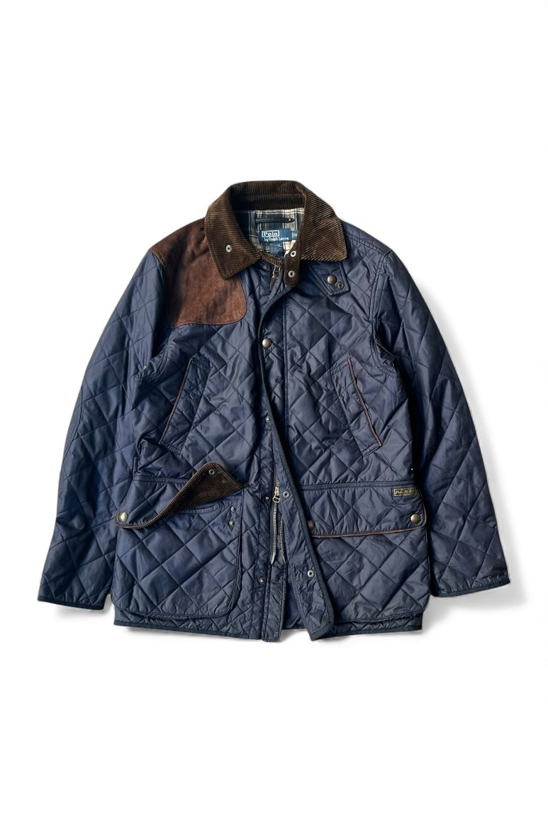 90'S QUILTED HUNTING JACKET / NAVY [SIZE: S USED]