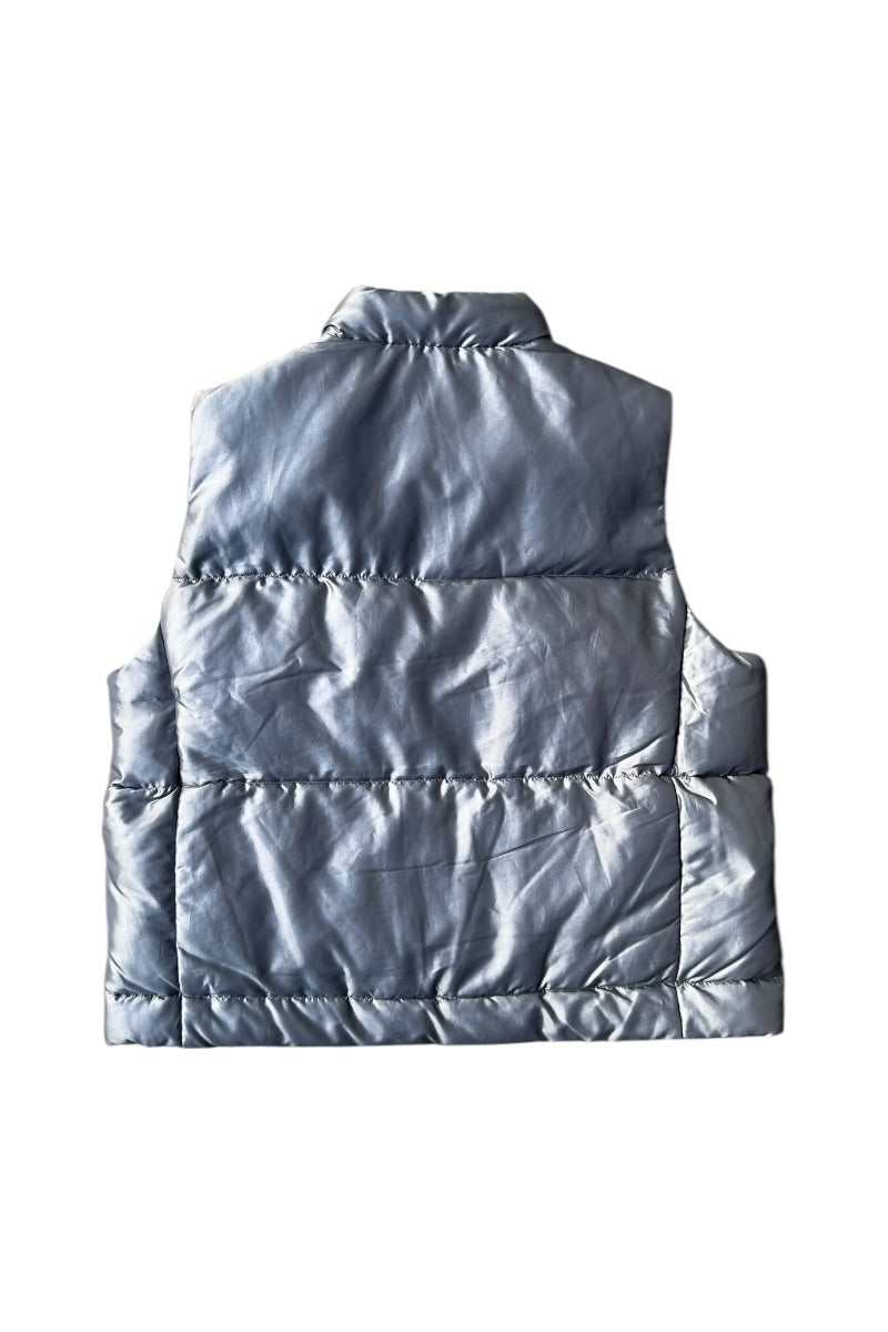 Y2K EARLY 00'S DOWN VEST / SILVER [SIZE: L USED]