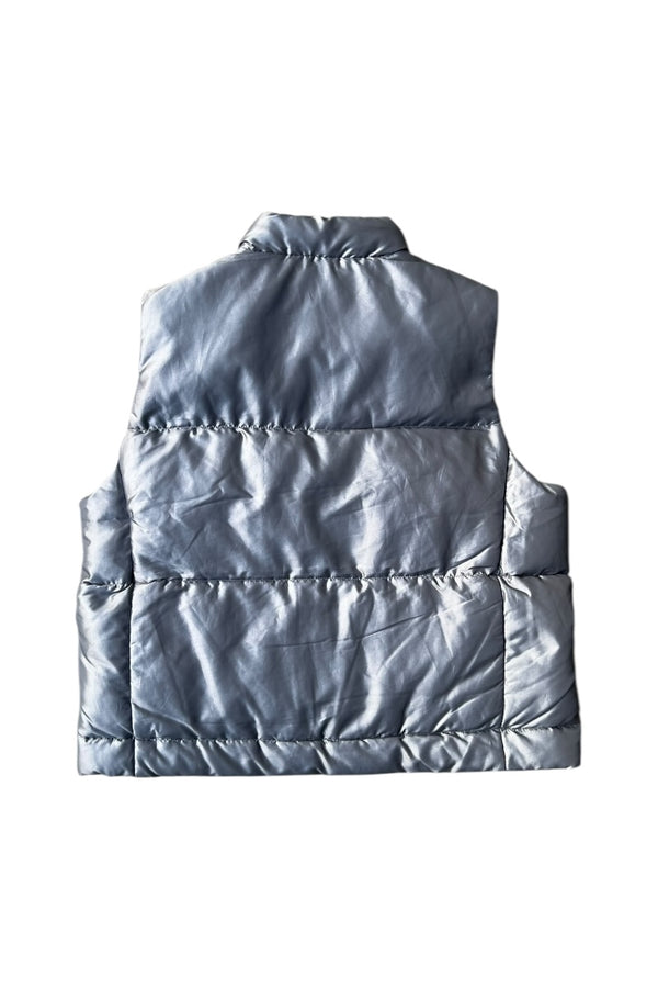 Y2K EARLY 00'S DOWN VEST / SILVER [SIZE: L USED]