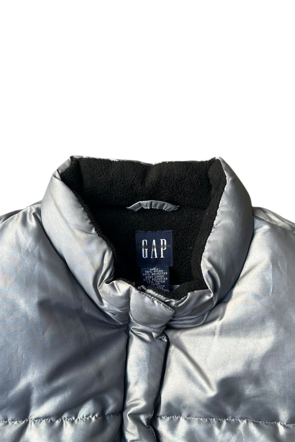Y2K EARLY 00'S DOWN VEST / SILVER [SIZE: L USED]