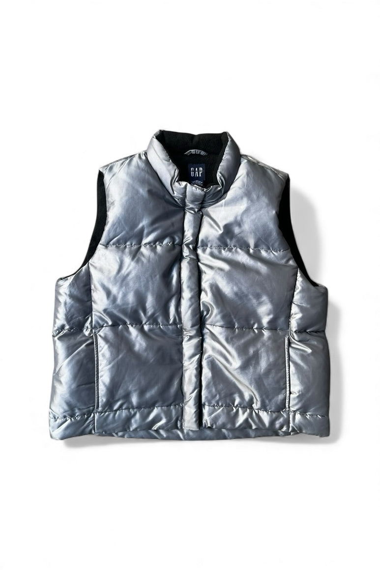 Y2K EARLY 00'S DOWN VEST / SILVER [SIZE: L USED]