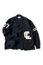 画像をギャラリービューアに読み込む, MADE IN USA 80'S LETTERED CARDIGAN / BLACK [SIZE: XL USED]
