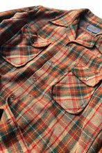 画像をギャラリービューアに読み込む, 70'S L/S WOOL FLANNEL CHECK SHIRT / BROWN [SIZE: L USED]
