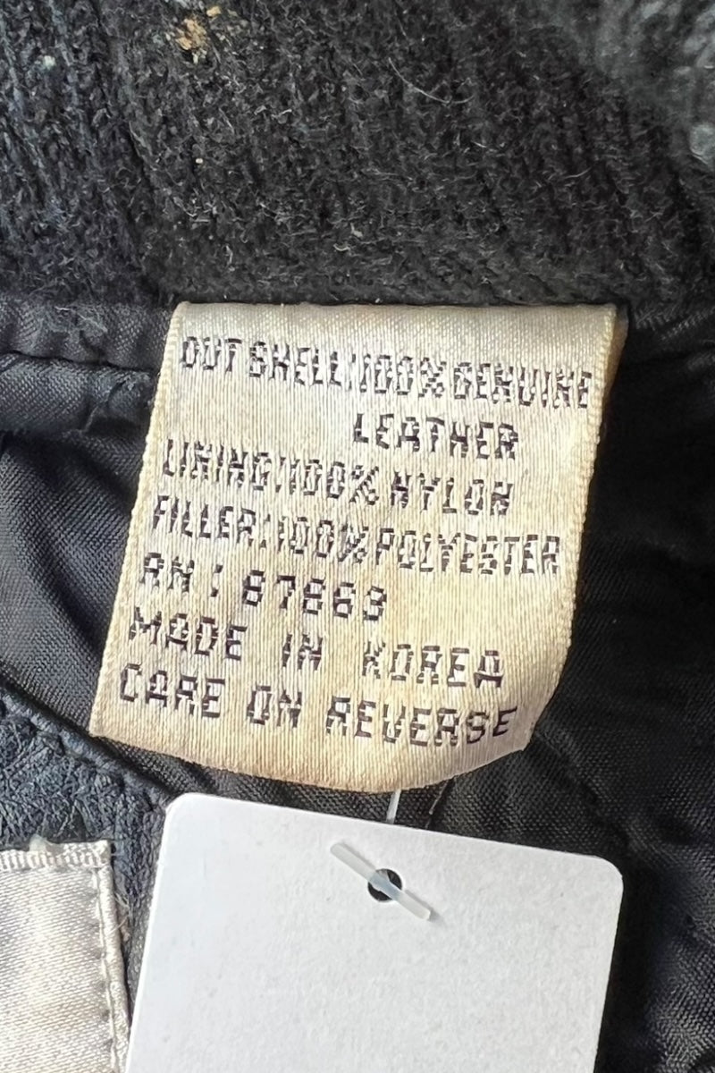 90'S AMERICAN AWARD STADIUM LEATHER JACKET / BLACK [SIZE: L USED]