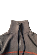 画像をギャラリービューアに読み込む, HALF ZIP BORDER COTTON KNIT SWEATER / BROWN [SIZE: M USED]
