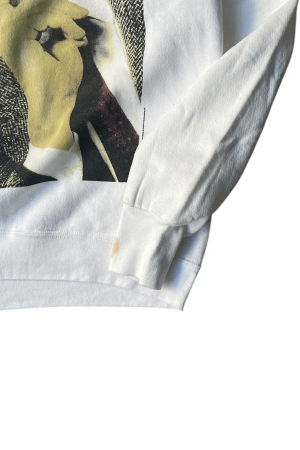 MADE IN USA 90'S MR.BEAN SWEATSHIRT / WHITE [SIZE: L USED]