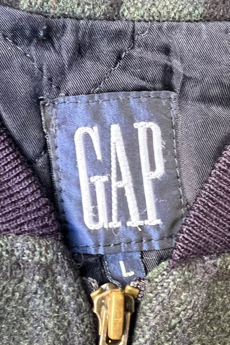 88-90'S BLACK WATCH WOOL ZIP JACKET / CHECK [SIZE: L USED]