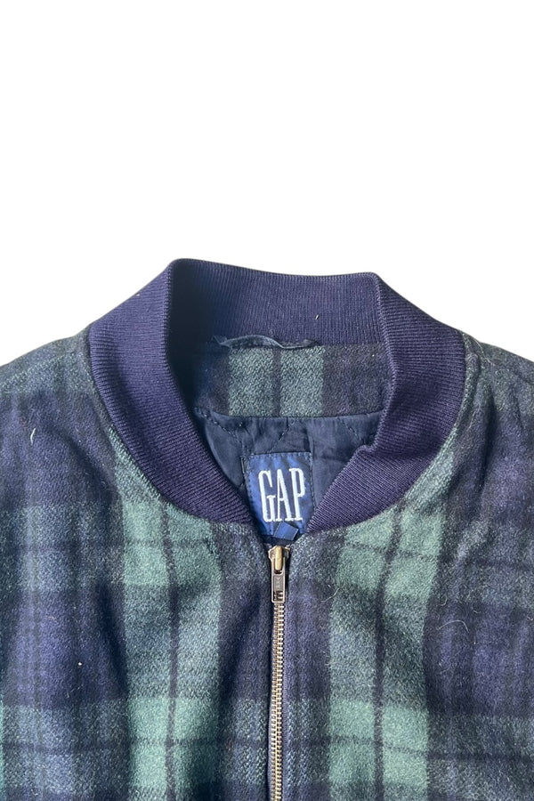88-90'S BLACK WATCH WOOL ZIP JACKET / CHECK [SIZE: L USED]