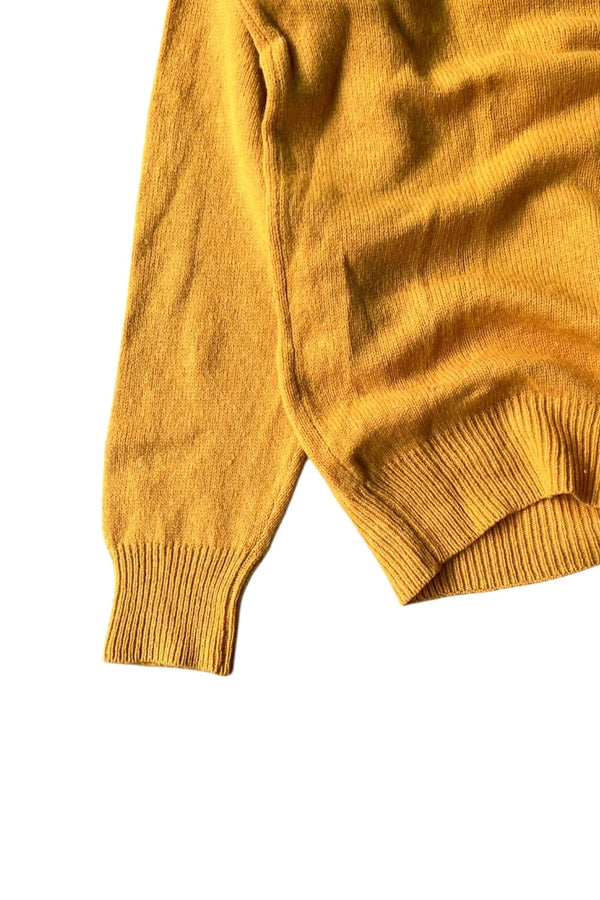 80'S WOOL KNIT SWEATER / YELLOW [SIZE: L USED]