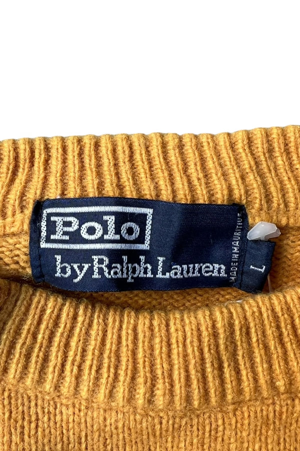 80'S WOOL KNIT SWEATER / YELLOW [SIZE: L USED]