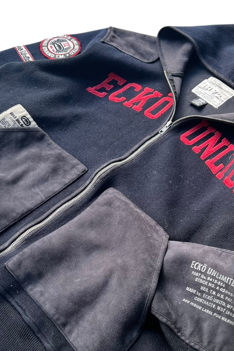 Y2K EARLY 00'S ZIP HOODIE JACKET / BLACK [SIZE: M USED]