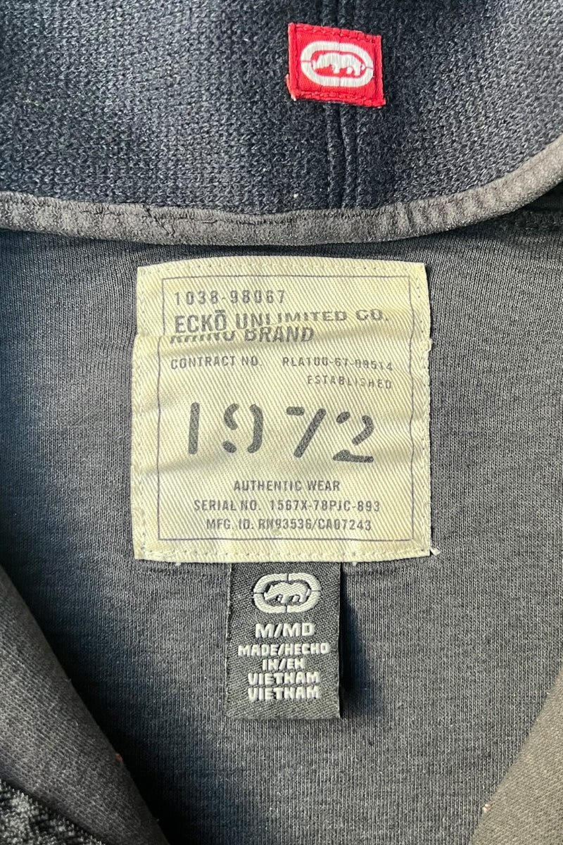 Y2K EARLY 00'S ZIP HOODIE JACKET / BLACK [SIZE: M USED]
