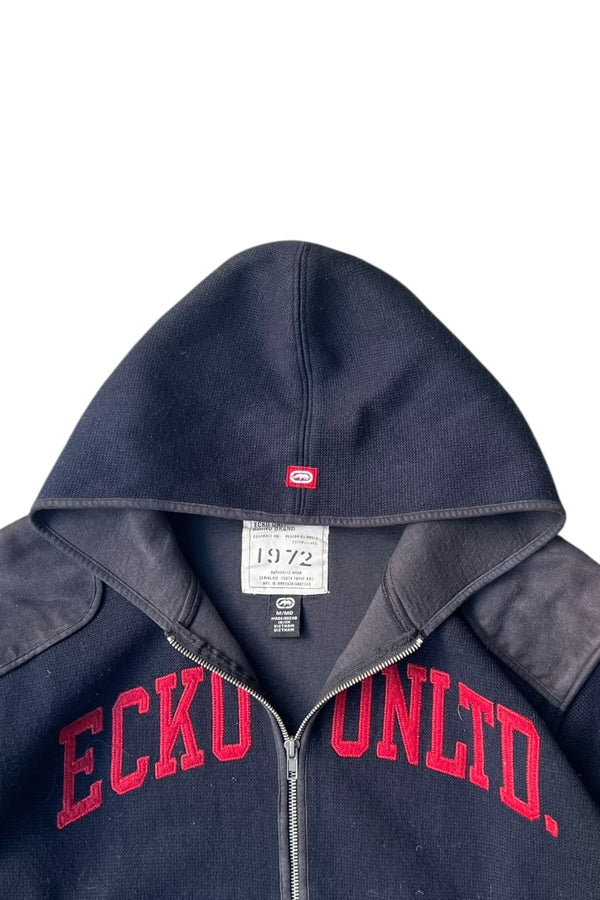 Y2K EARLY 00'S ZIP HOODIE JACKET / BLACK [SIZE: M USED]