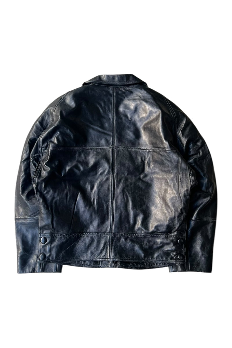 OVERSIZED LEATHER JACKET / BLACK [SIZE: 36 USED]