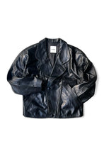 画像をギャラリービューアに読み込む, OVERSIZED LEATHER JACKET / BLACK [SIZE: 36 USED]
